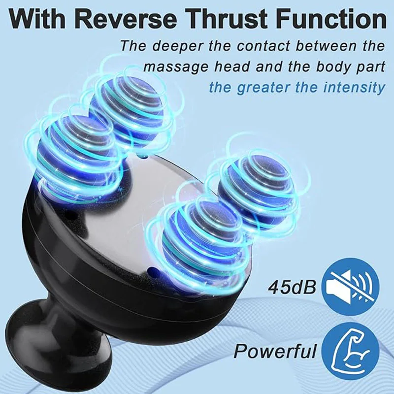 360° 4-Ball Handheld Roller Massager, Wireless Vibration Tool for Neck, Back, Legs and Full Body, Portable Use at Home or Office