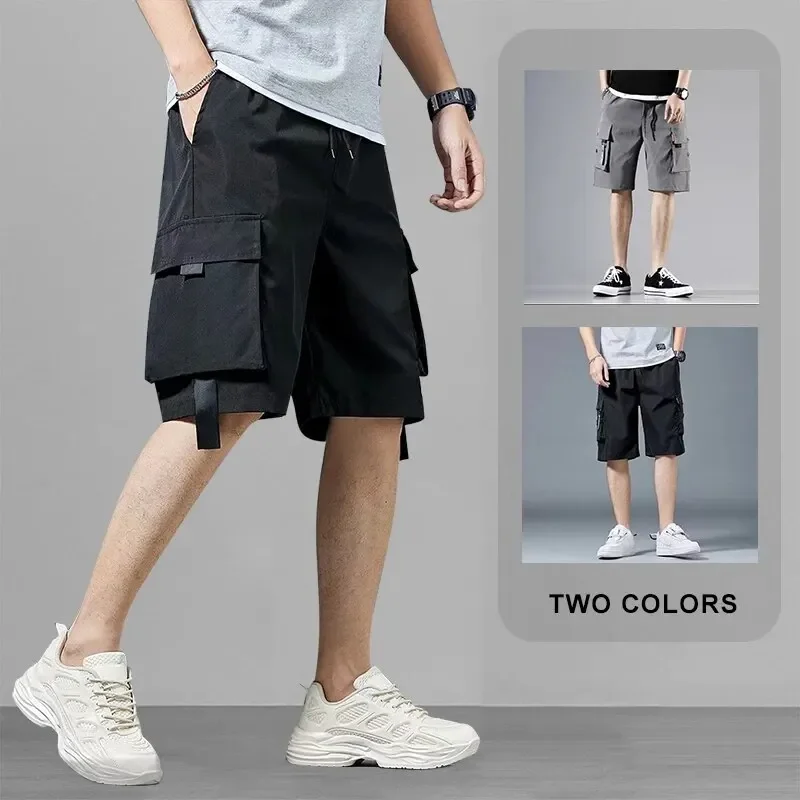 2023 Men\'s New Fashion Casual Cargo Pants Large Pockets Regular Size Jogging Daily Wear With Bermuda Dress 90\'s Retro Style