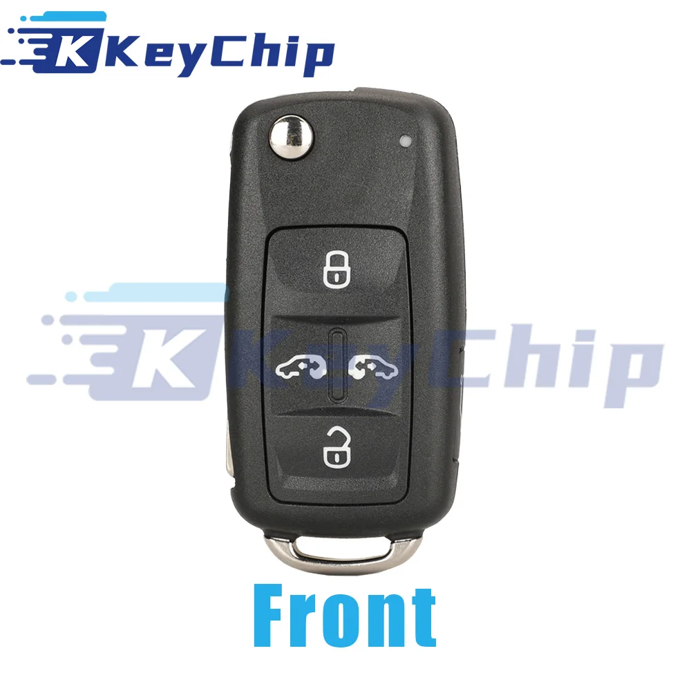 KeyChip Pro For VW Multivan Sharan 2009-2015 5 Buttons Flip Car Key 433 MHz 48 Chip 7N0837202K