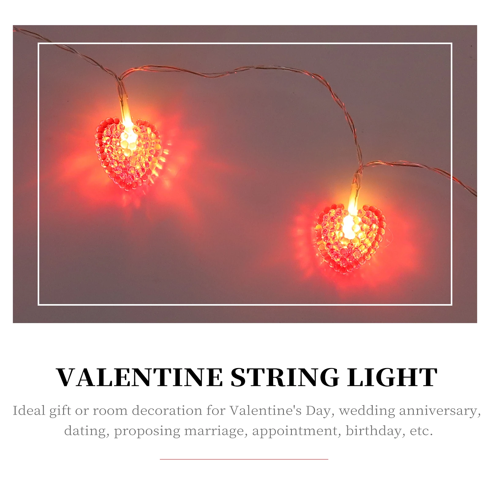 

1Set Valentine Heart Light String Romantic Indoor Decoration for Couple Home Wedding Anniversary Window Door Photo Wall Ambience