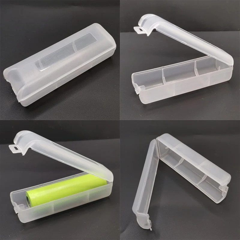 1pc pp fosco branco 18650 caixa de armazenamento de bateria para seção única pontiaguda estendida, cabeça plana única, seção dupla ou 4 peças