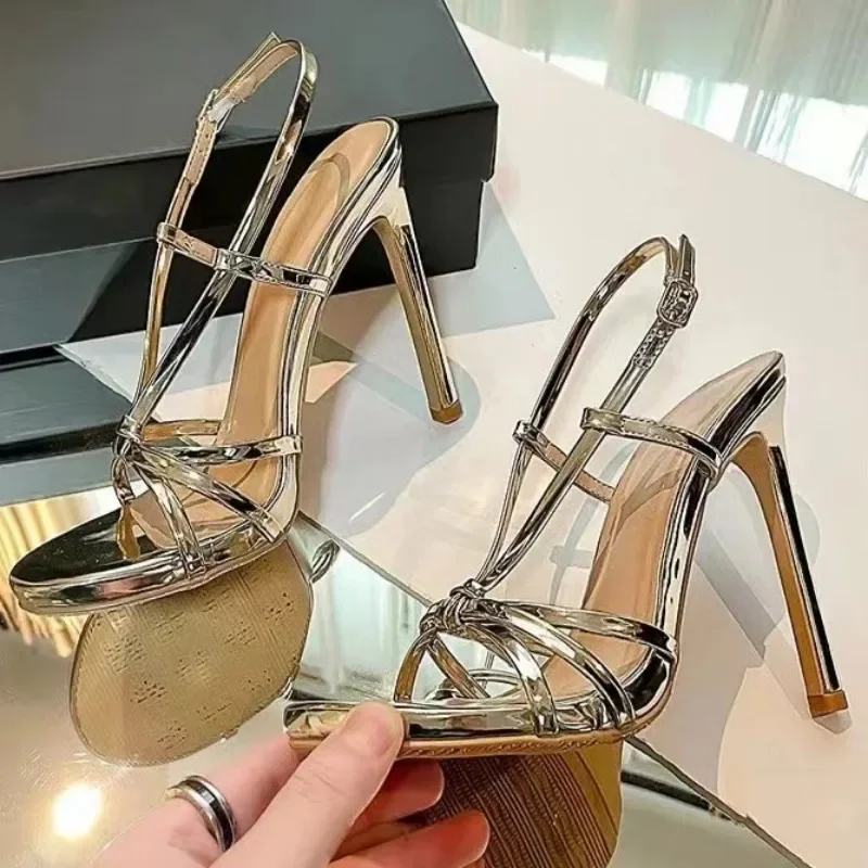 

Женские Классические босоножки на высоком каблуке, элегантные сандалии в итальянском стиле, лето 2024