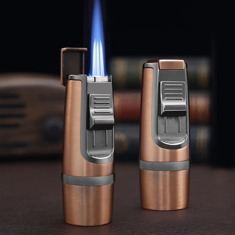 JOBON Metal Windproof Three Jet Flames Gas Cigar Lighter Outdoor BBQ Camping Gun Torch Igniter Kitchen Lighter Men\'s Gift