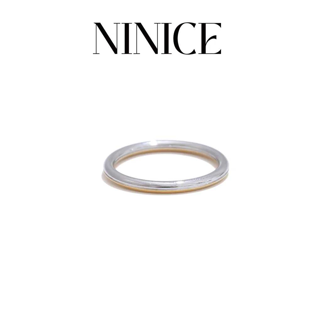 NiNice Ringe Edelstahl Schmuck Frau Original Schmuck Runde Dual Farbe Einfache Modische Dekoration Großhandel Neue