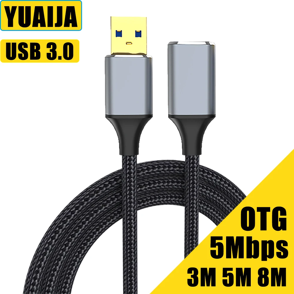 Extended 5-meter USB Data Cable 3A USB 3.0 Male to Female High Speed Data Cord for Smart TV SSD PS4 PS3 Xbox One Laptop Camera