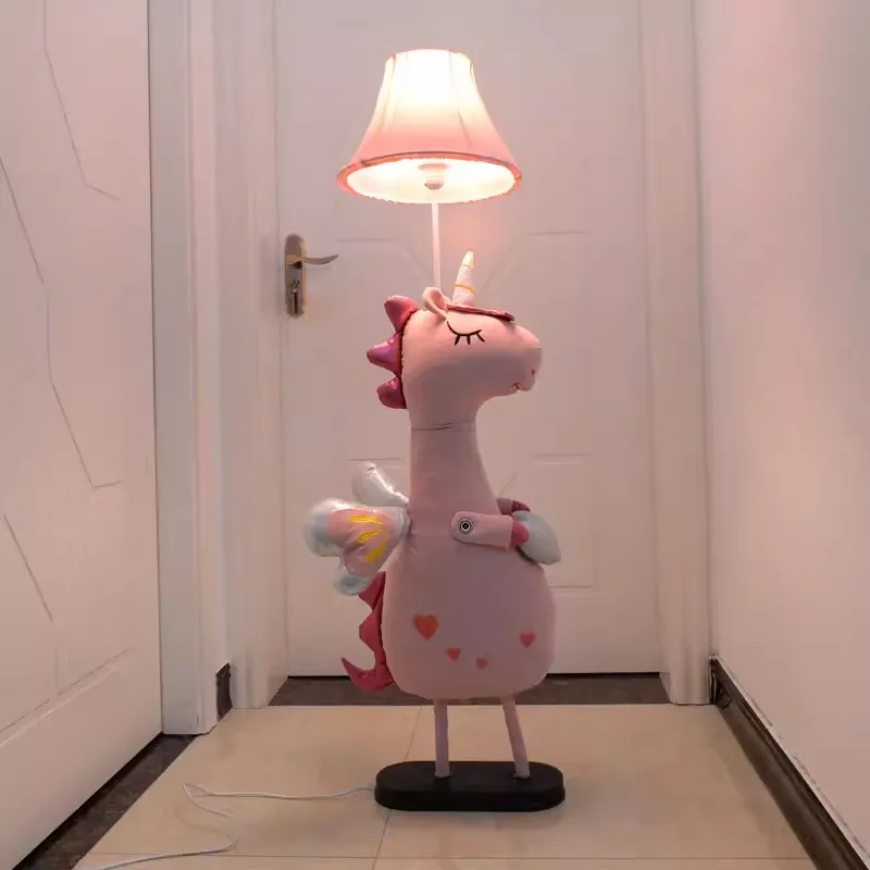 Cute Children's Room Floor Lamps Fabric Doll Toy Lamp Cartoon Creative Baby Room Nursery Boy Girl Bedroom Doll Floor Lights LED