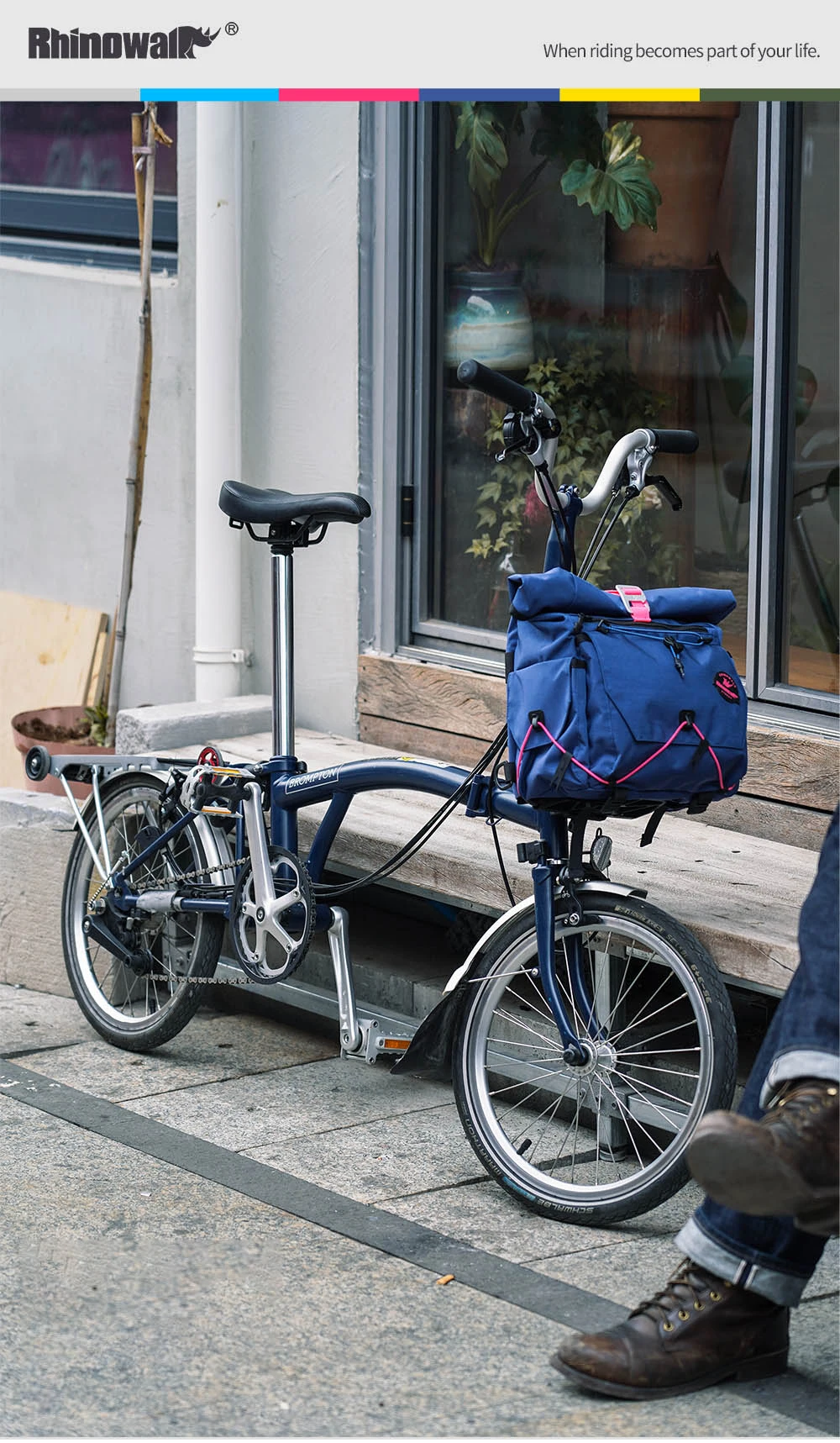 Rhinowalk X Ridgeloop Fahrradlenkertasche 17L, schnell abnehmbare Fahrrad-Fronttasche mit Adapterblock, inklusive Adapterblock für Faltrad/MTB – Detail 1