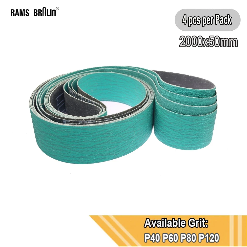 4 pieces 2000*50mm ZA Y Cloth Abrasive Sanding Belts Knife Grinder Accessories