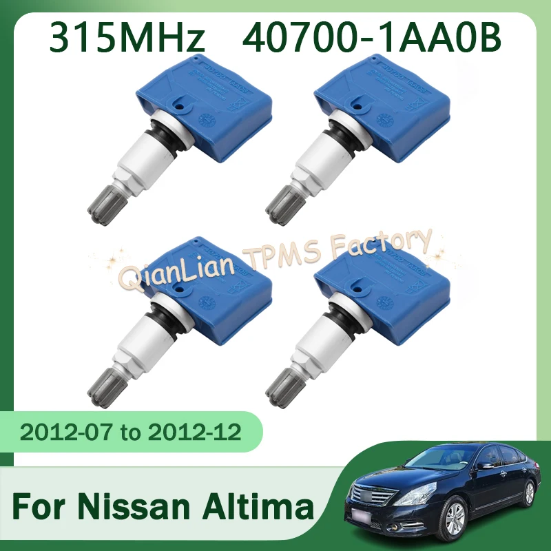 

40700-1AA0B Tire Pressure Monitoring System For Nissan Altima Frontier GT-R Juke Pathfinder Sentra 1/4pcs 315MHz TPMS Sensor