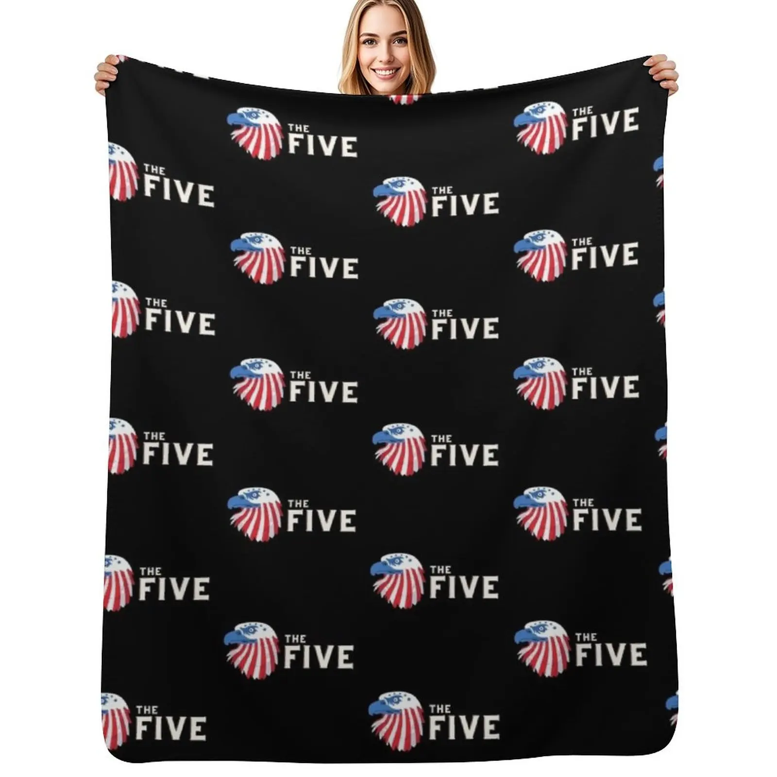 Fox News The five Eagle Logo Throw Blanket Softest Extra Large Throw Cute Plaid funny gift Retros Blankets