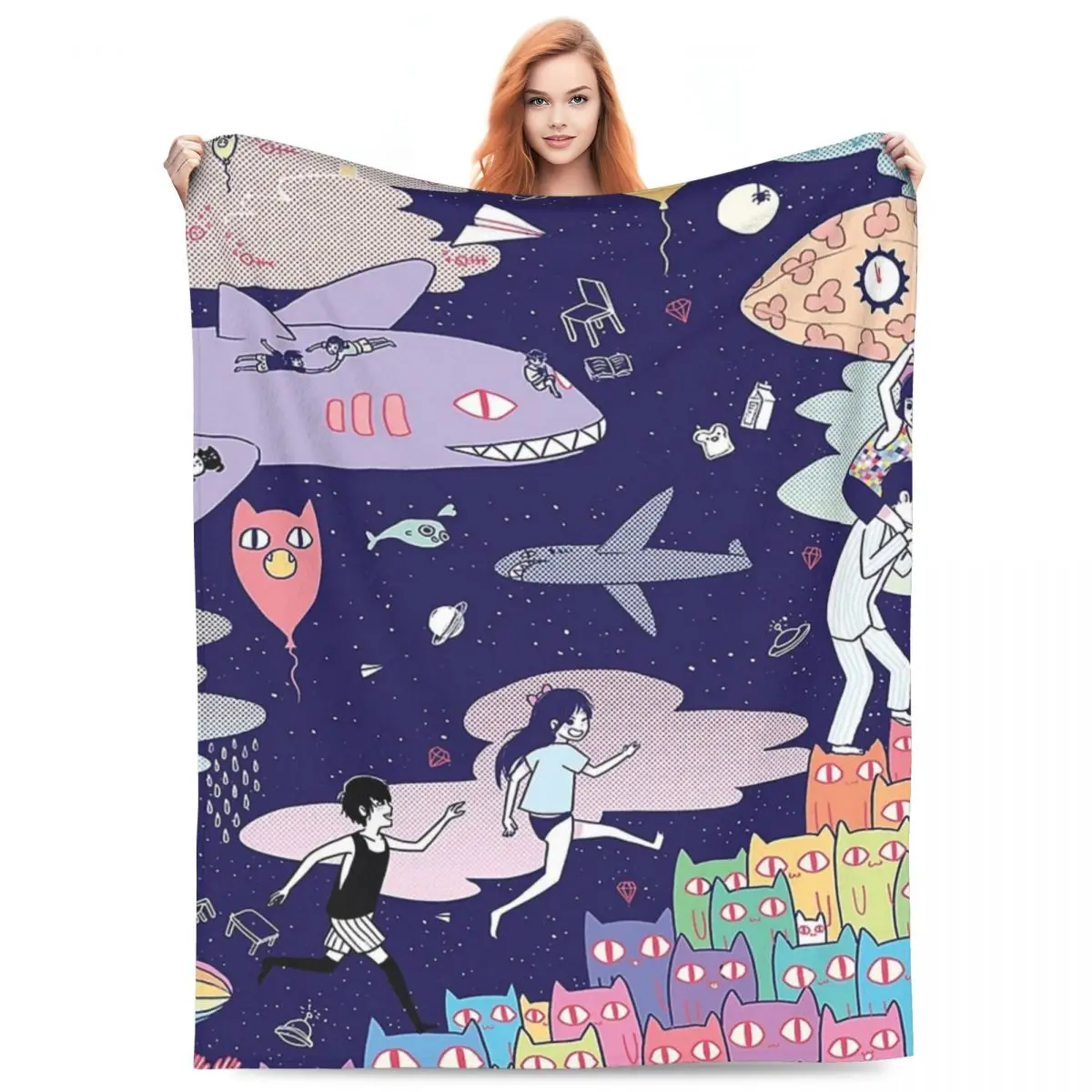 

Omori Anime Video Game Blankets Flannel Sofa Throw Blanket Warm Throw Blankets for Home Bedroom Outdoor Throws Bedspread Quilt