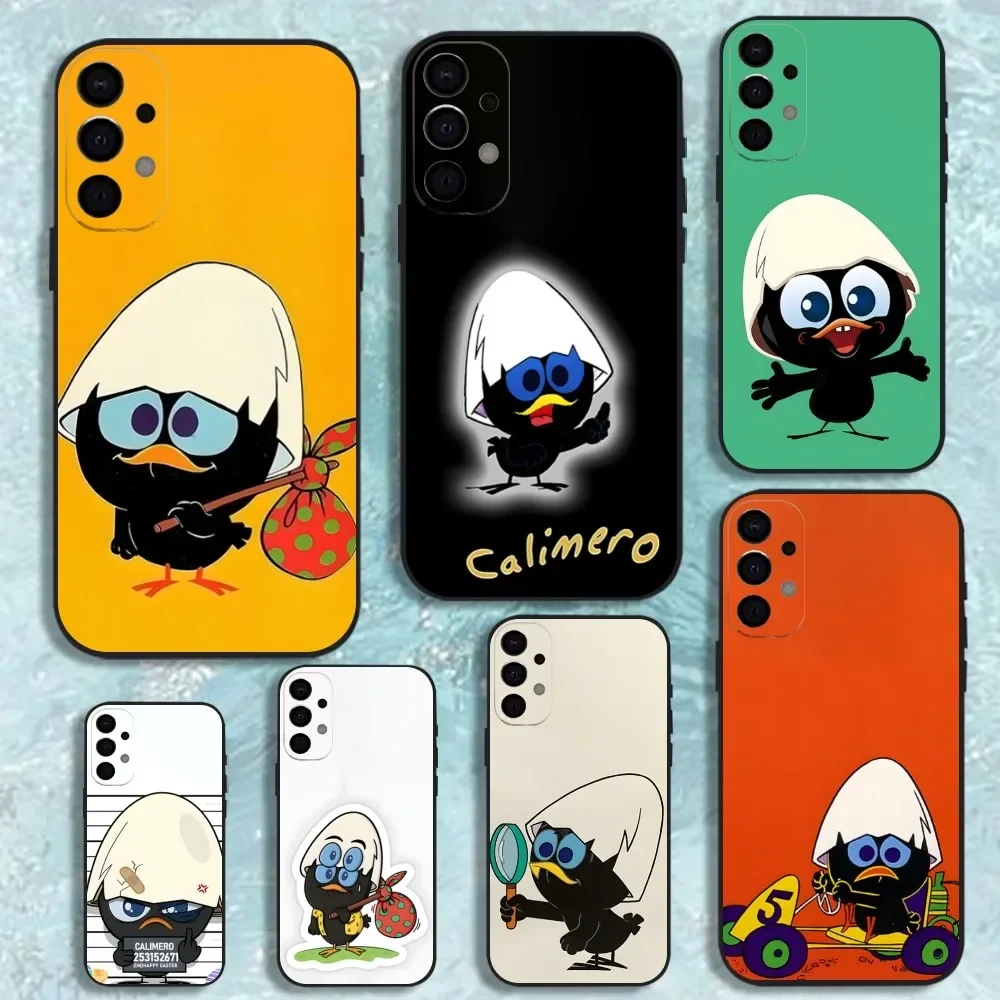 Cute C-CalimeroS Phone Case For Samsung S25,S24,S21,S22,S23,S30,Ultra,S20,Plus,Fe,Lite,Note,10,9,5G Black Cover