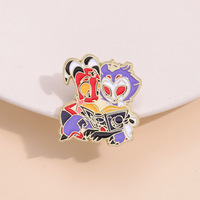 Helluva Boss Badges Enamel Pins Little Blitz and Stolas Reading Book Brooch Fashion Metal Elegant Broches Accessory Gifts