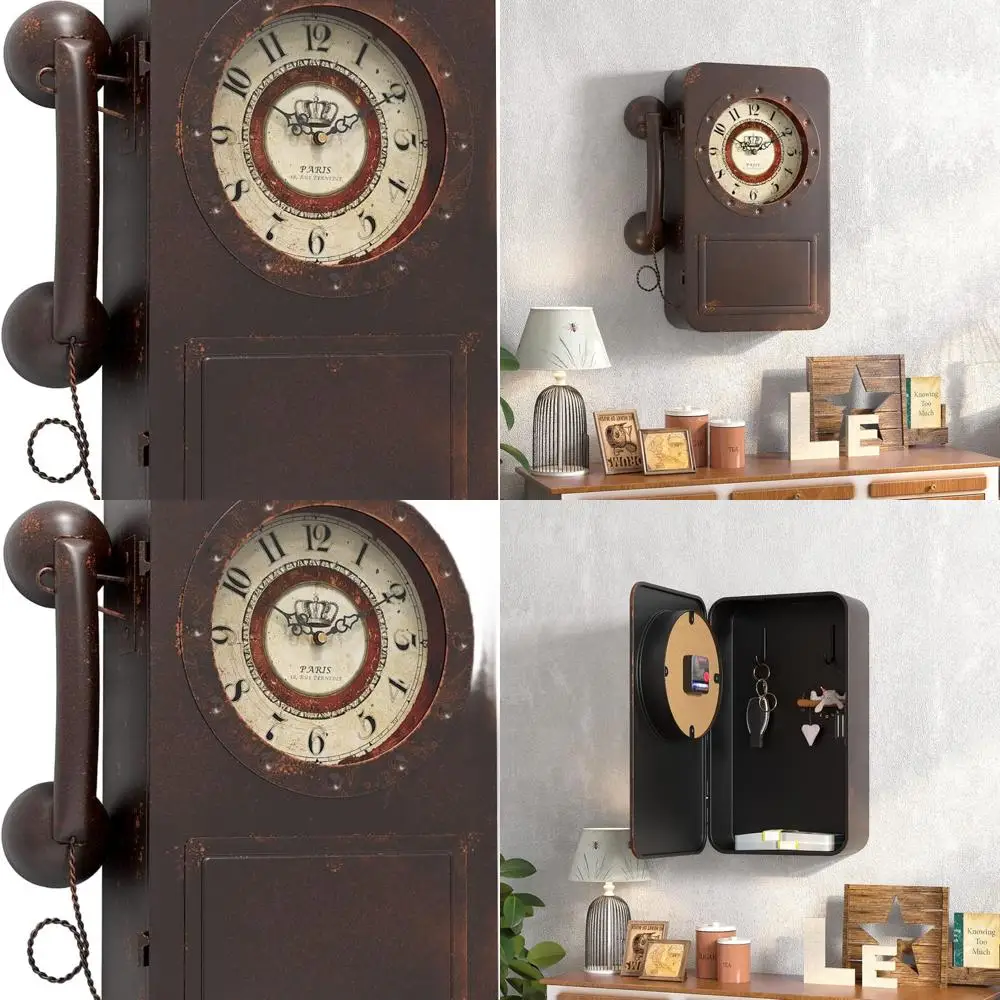 

Настенные часы в винтажном стиле с секретным сейфом, на батарейках, 16x12, подходят для домашнего декора