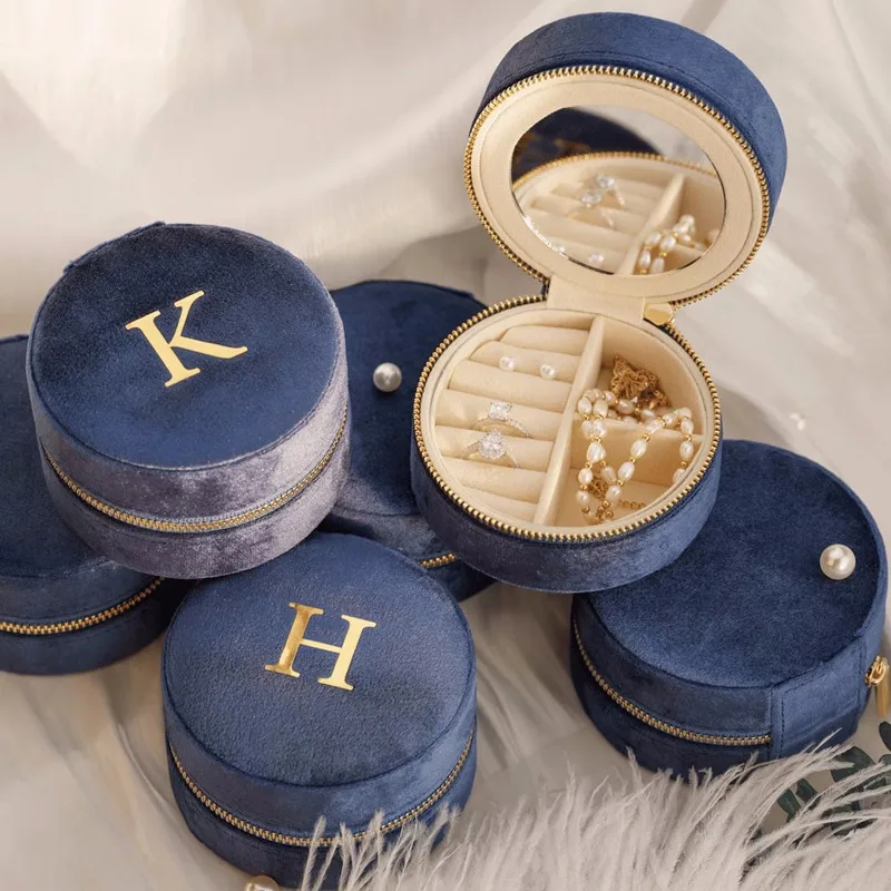 

Customize Mini Jewelry Case, Quality Italian Velvet Travel Jewelry Box, Perfect Christmas & Holiday Gift, Earring，Ring Box