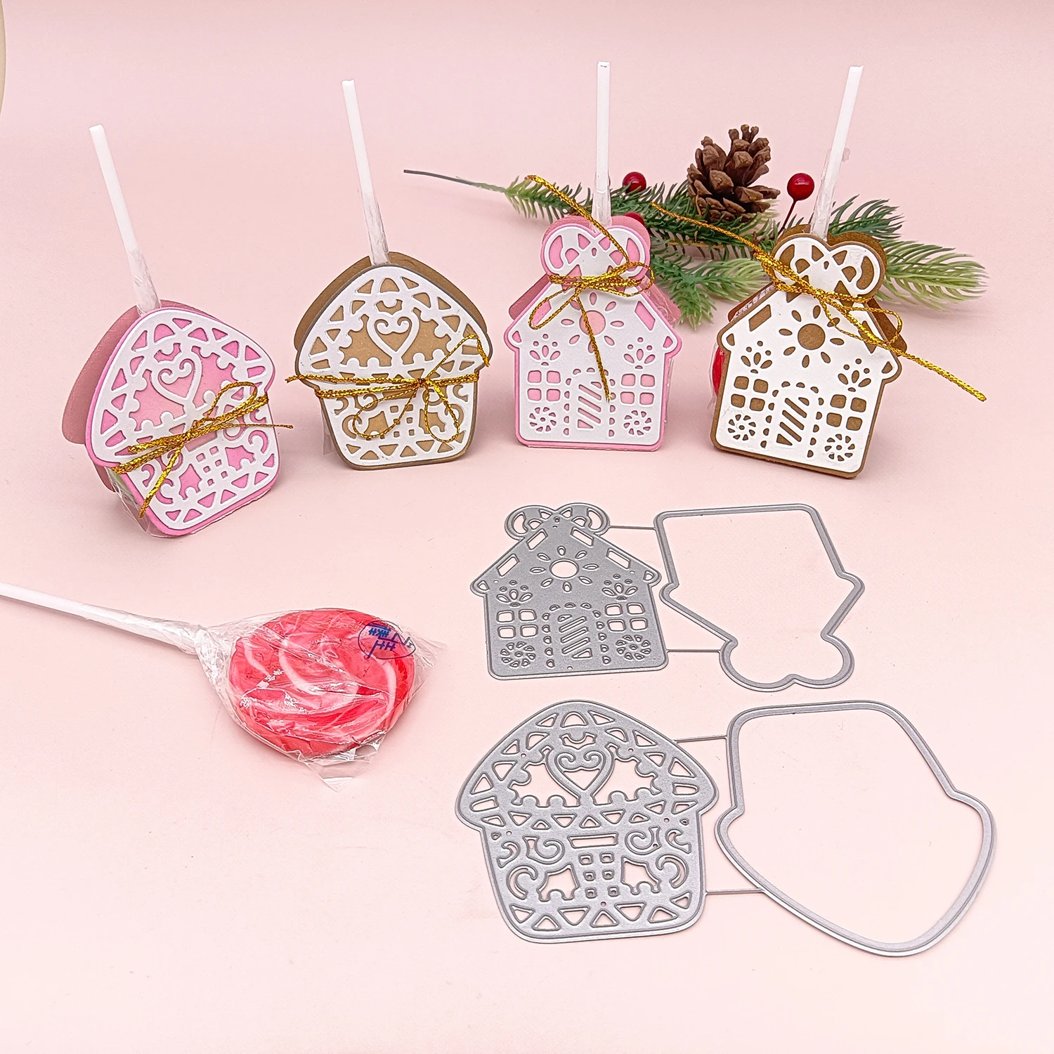 Alinacutle Metal Cutting Dies Cut Christmas Biscuits House Etched Scrapbooking Paper Craft Handmade Album Card Punch Art Knife