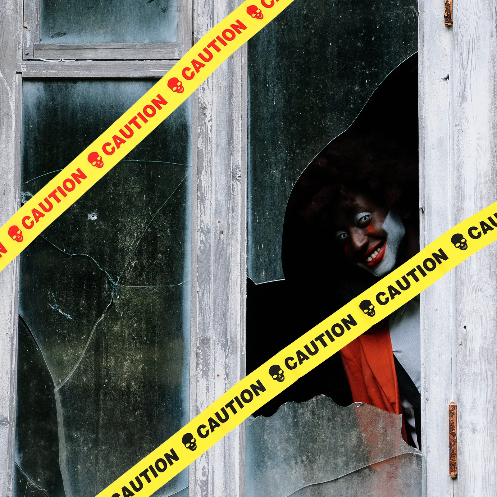 

2Pcs Safety Warning Tape Halloween Skull Pattern Yellow Caution Orange Warning Tape for Construction Party Hazard Marking