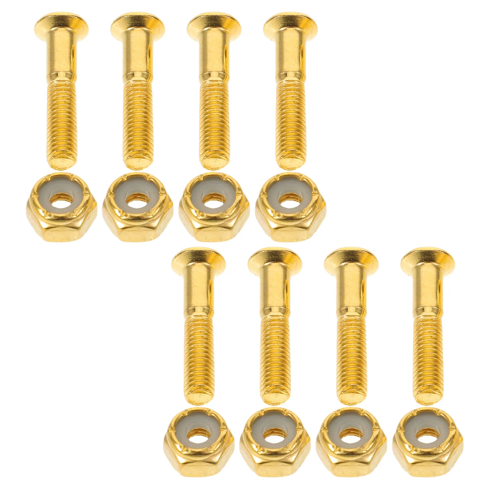 

8 комплектов золотых противоскользящих винтов и гаек M5x24 мм для крепления деки скейтборда, болты для лонгборда, аксессуары для скейтбордов