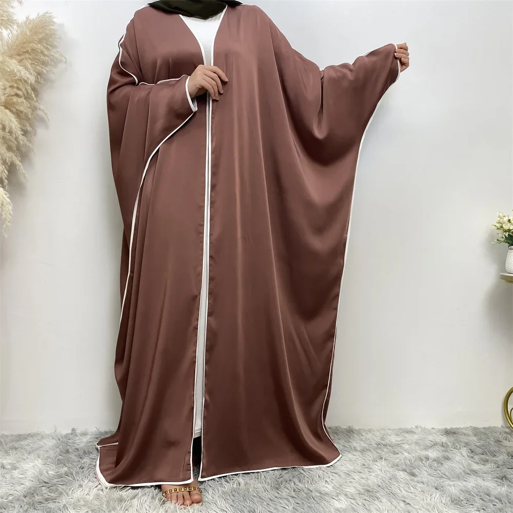 UNI Muslim Women Open Abaya Chiffon Batwing Sleeve Dresses Eid Robe Isamic Clothing Vestidos Fashion Women Abayas Dubai Arab