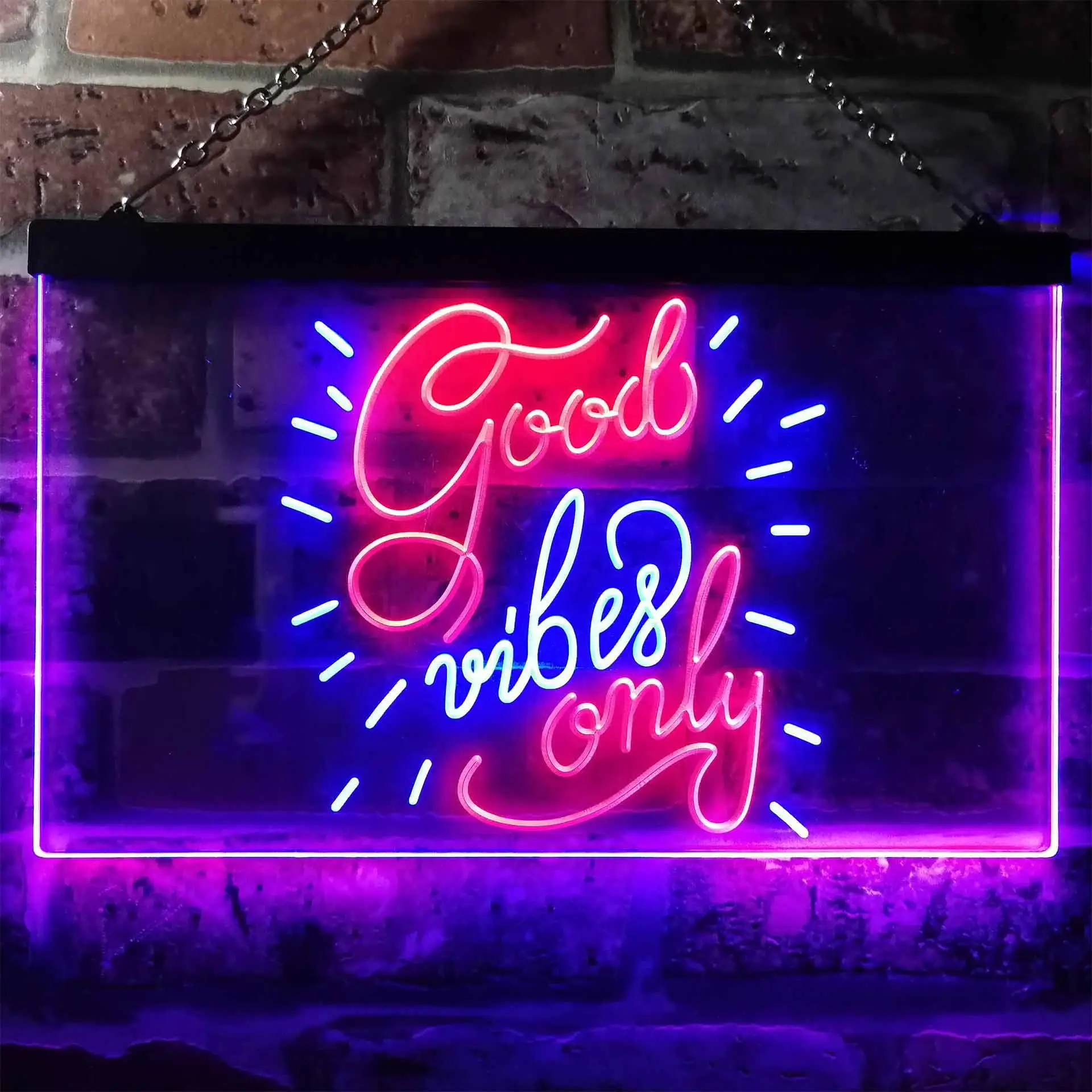 Good Vibes Only *Blink* Dual Color Led Neon Sign st6-i3212