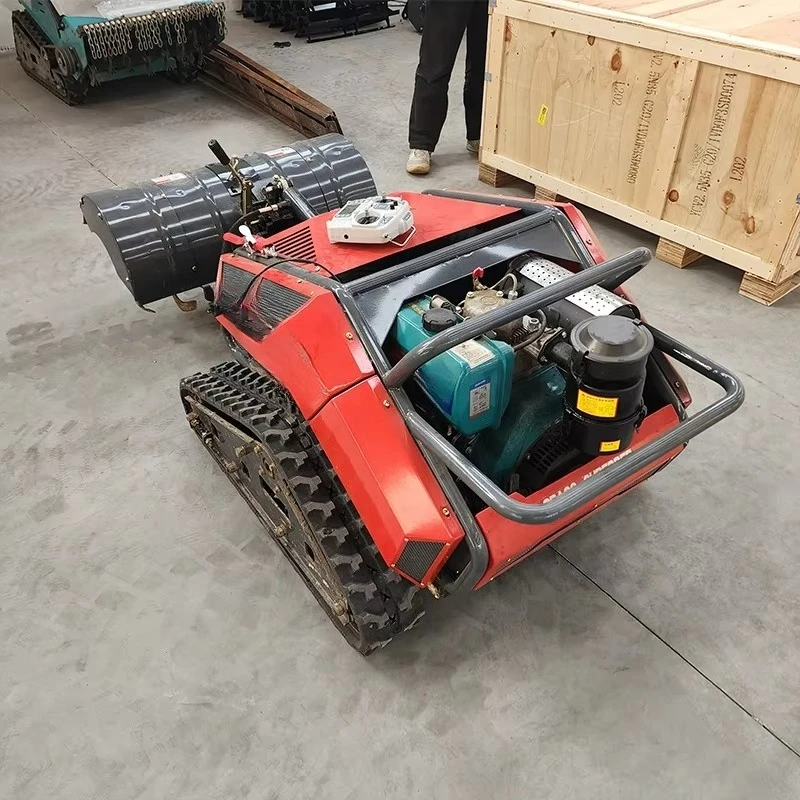 Cultivators Agricultural Rotary Tiller Engine Remote-Controlled Crawler Trencher for Weeding Remote Monitoring Factory Supply