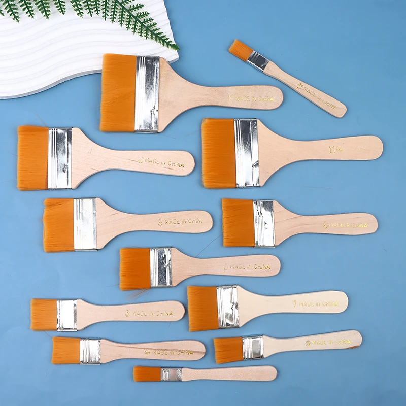 

12pcs Nylon Paint Brush Set Wooden Handle For High-Quality Synthetic Bristles Acrylic Oil Watercolor Drawing And Art Supplies