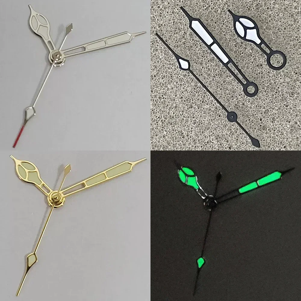 أيدي مضيئة مؤشرات ساعة خضراء ، حركة DIY بها بنفسك ، أسود ، فضي ، ذهبي ، NH35 ، NH36 ، 4R ، 7S ، 8 مللي متر x 12.5 مللي متر x 13 مللي متر ، جديد