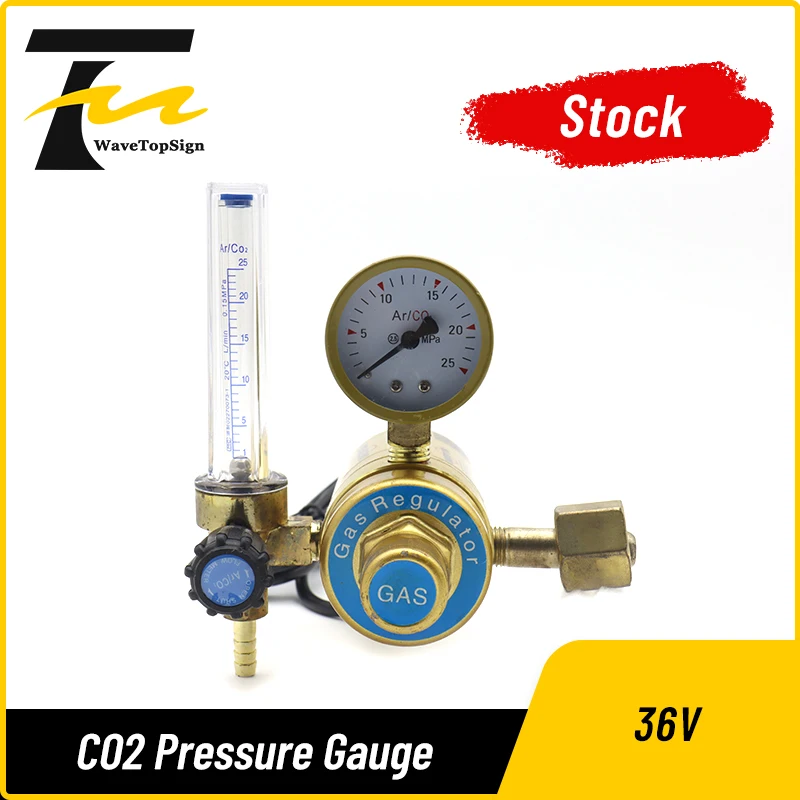 In Stock Fast Shipping MIG Welding CO2 Gas Regulator Flow Meter Pressure Gauge with 220V Heater