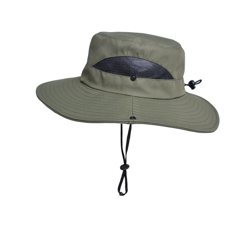 Summer UPF50+ Sun Hats For Women Men Breathable Mesh Boonie Hat Foldable UV Protection Hiking Fishing Hat Male Bucket Hats