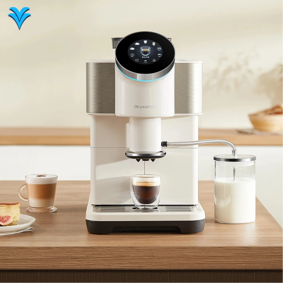 

Умная портативная кофемашина Dr Coffee, полностью автоматическая кофеварка для эспрессо, чашка с кофемолкой, вспениватель молока для дома H2