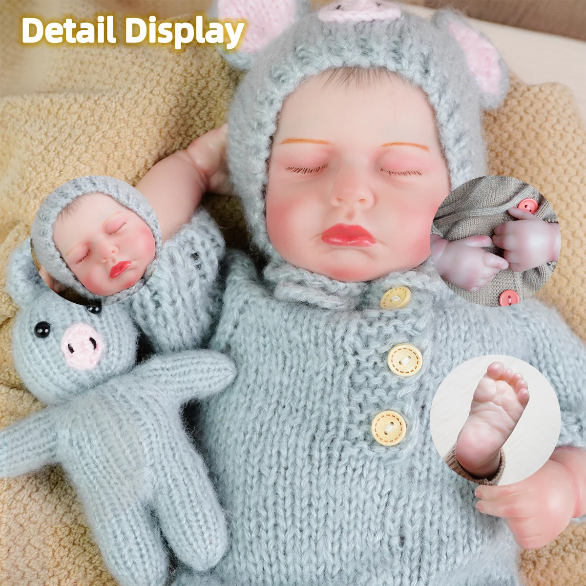 JOYORALOOKS WIE EIN NEUGEBORENES BABYS VOLLSTÄNDIGES KOFFER, MODISCHES UND NIEDLICHES REBORN-PUPPSPIELZEUG HOCHWERTIGKEIT UND GESAMMLUNG