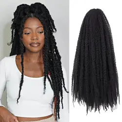 Marley Twist Braiding Hair 24 Inch Marley Twist Hair 3 Packs Cuban Twist Hair Afro Kinky Crochet Hair Synthetic Marley Hair Exte