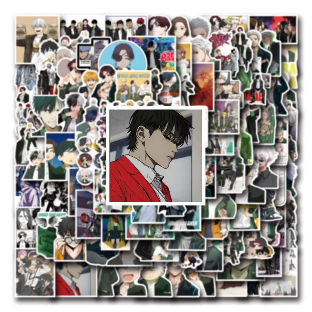 110/55PCS Anime Wind Breaker Waterproof Graffiti Stickers for Helmet Bicycle Hand Account Pencil Case Decals