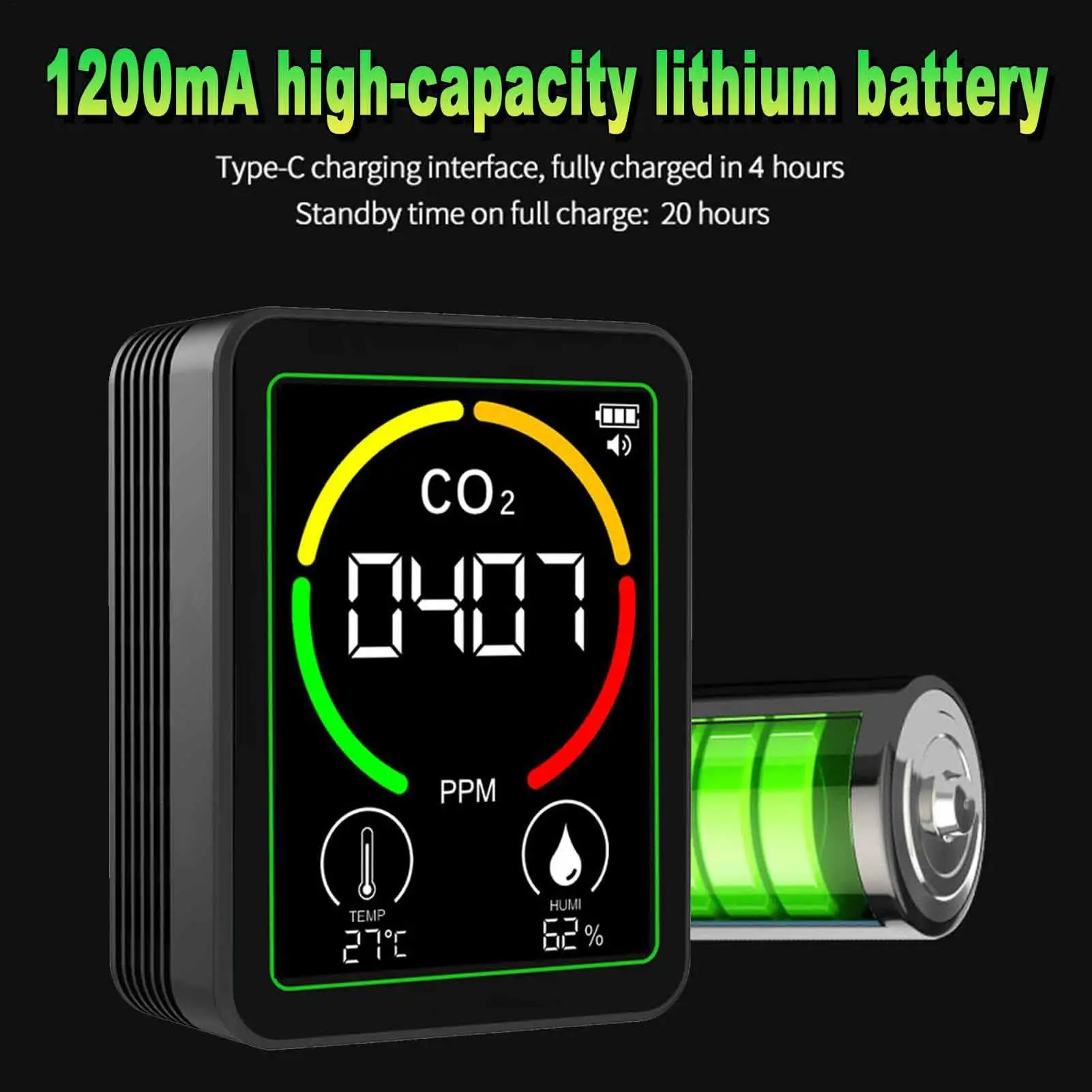 

Indoor Air Quality Monitor Temperature Humidity Digital Sensor Precision Air Quality Monitor For Home Indoor Bedroom Dormitory