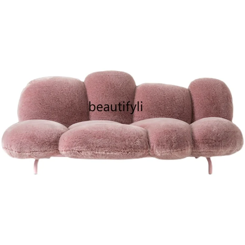 

Creative and Slightly Luxury Fabric Sofa Small Apartment Homestay Hotel Club Designer Sofa