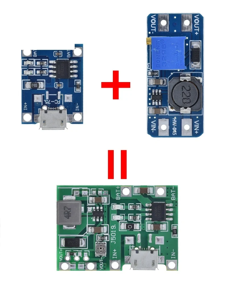 Lithium Li-Ion 18650 3,7 V 4,2 V Batterie Ladegerät Bord DC-DC Step Up Boost Modul TP4056 DIY Kit Teile