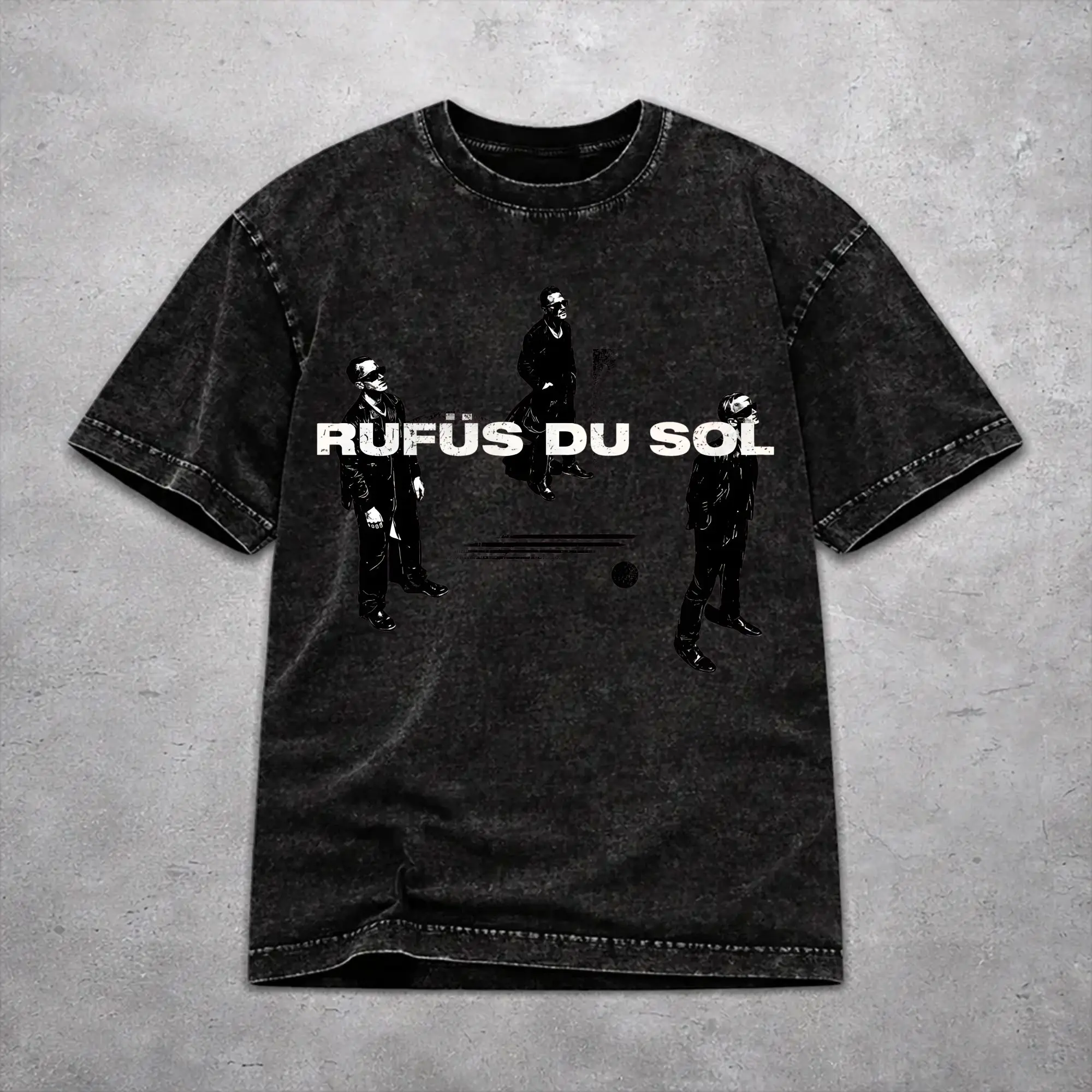 Rufus Du Sol 2026 Concert Washed T Shirt Vintage Harajuku Men Women  Loose T-Shirts Tee 100% Cotton