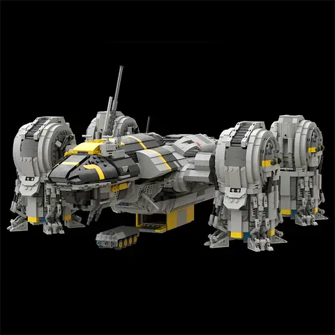 MOC Space USCSS Starship Airship Building Blocks Set For Aliened Movie Prometheus Transport Spaceship Brick Toys Children Gift