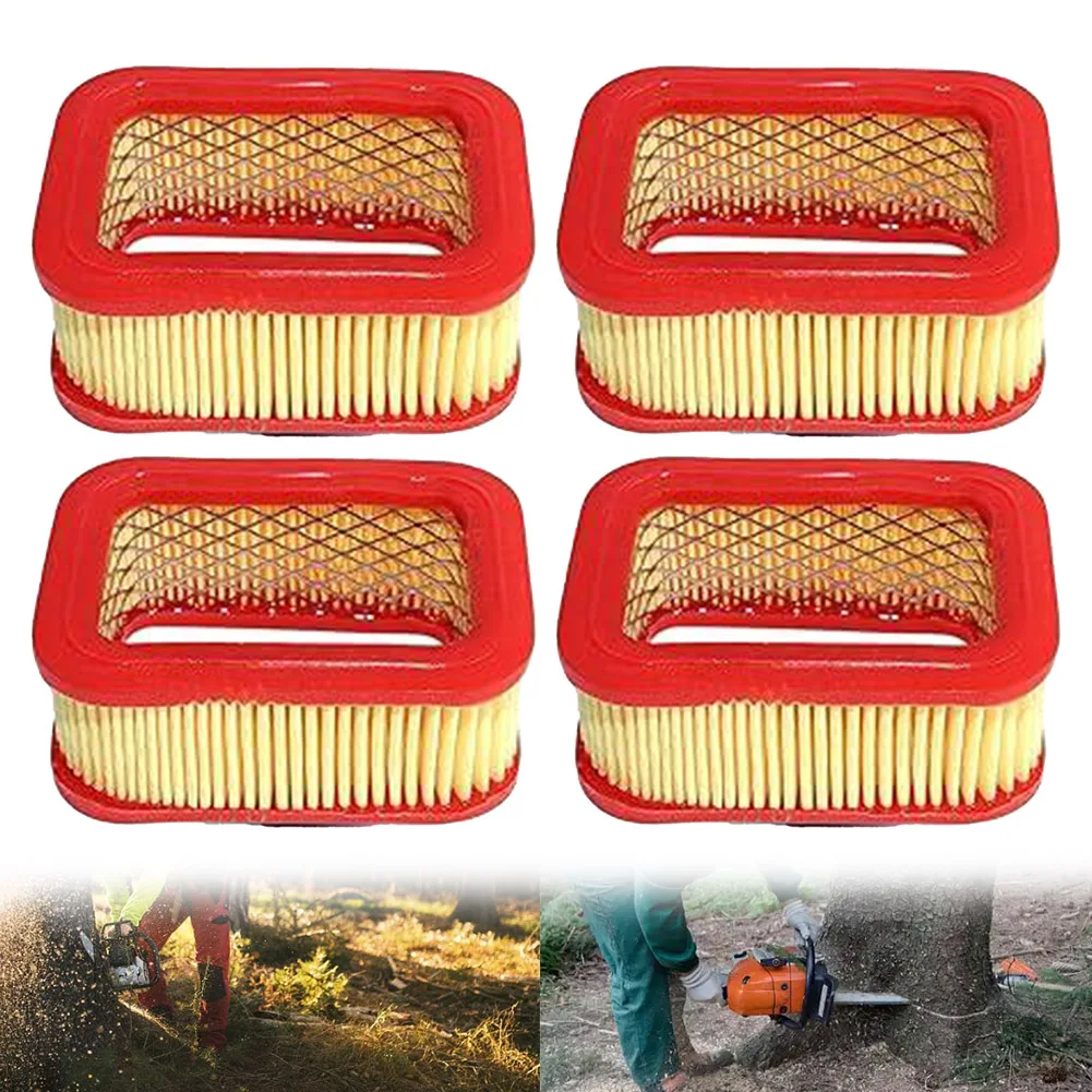 Juego de filtros de aire de papel para motosierra, 4 Uds., para modelos 5200 y 5800, también como motores de 52cc y 58cc, piezas de herramientas de jardín de 15x10x3cm