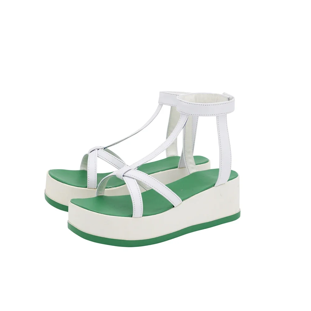 Fate Grand Order Okita Souji Swimsuit Green Sandals Custom Made Any Size for Adults and Kids