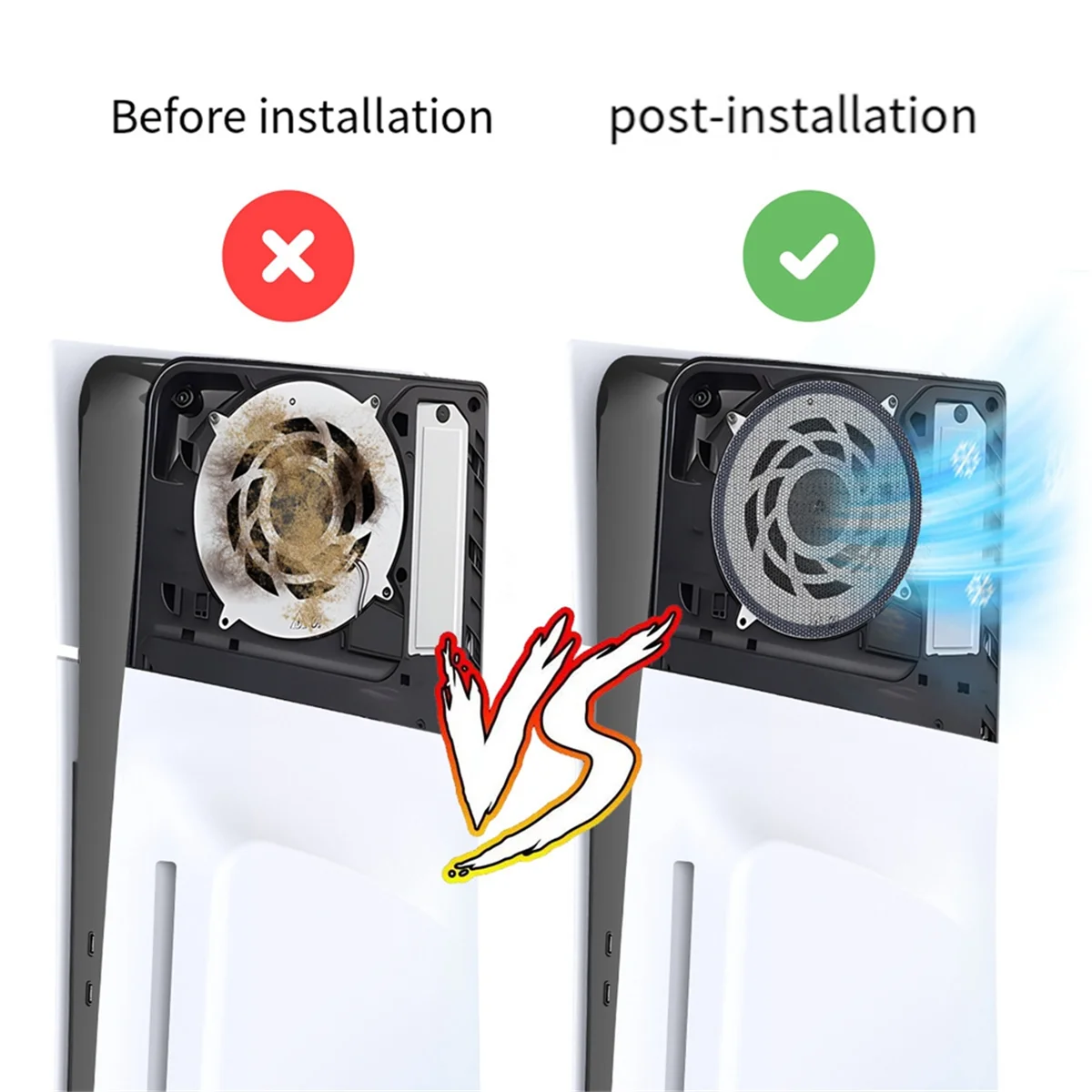 AT-For PS5 Slim Optical Drive Edition Console 2 Piece Dust Screen Digital Edition Game Console Double-Sided Dust