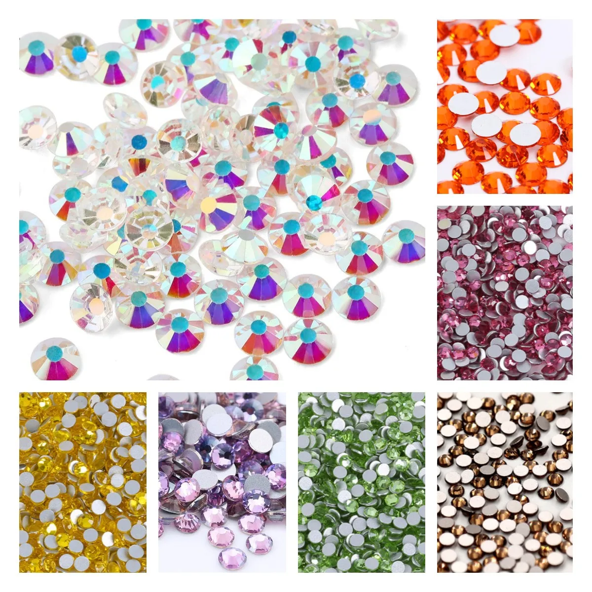 77colors Shiny SS6 (1.9mm)1440pcs Flat Back Non HotFix Nail art Rhinestone 3D Glass Nail Art Decorations Garment Mix Rhinestone