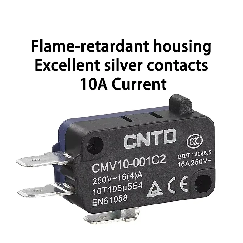 CNTD CMV10-041C CMV10-041C2 Micro Limit Switch Roller Lever 1NO 1NC Snap Action 10A 250V Mini Microswitch Industrial