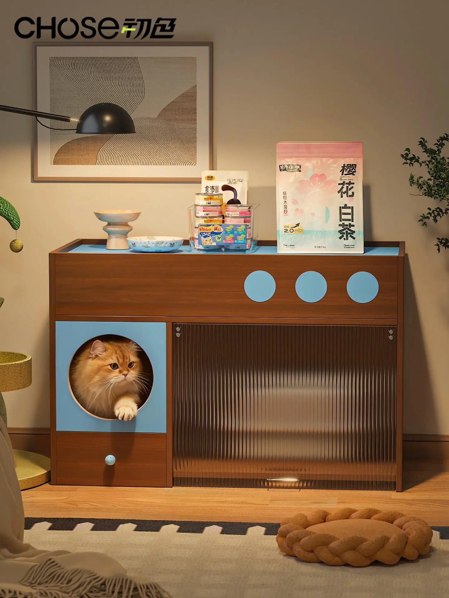 Super large new type cat litter box with channel deodorant fully enclosed cat litter cabinet
