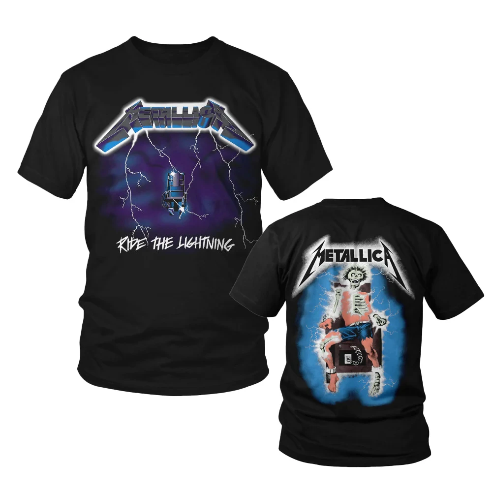 

Metallica Men's T-Shirt Short Sleeve Cotton Tees Retro Metal Band Oversize Tops Brand T-shirt Summer Men Clothes Streetwear