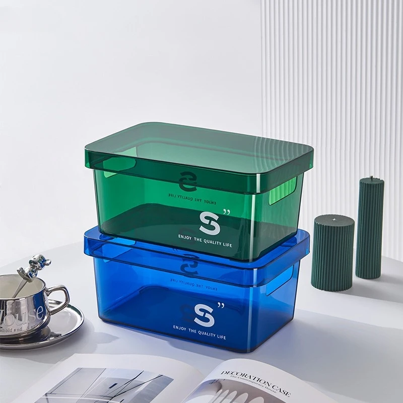 

H2O Transparent Acrylic Portable Storage Box With Lid Cosmetics And Sundry Storage Basket Thick LEGO Toy Storage Box Hot New