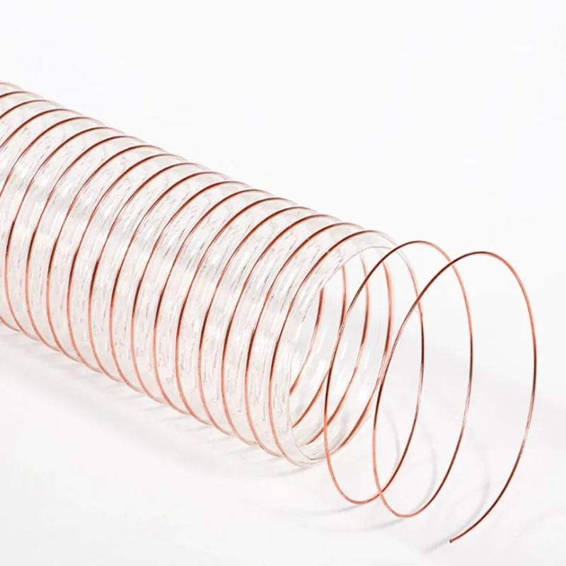 1 Meter Transparent PU Dust Suction Tube Vacuum Fume Exhaust Hose Air Tube with Inside Diameter Range 20-150mm for Exhaust Pipe