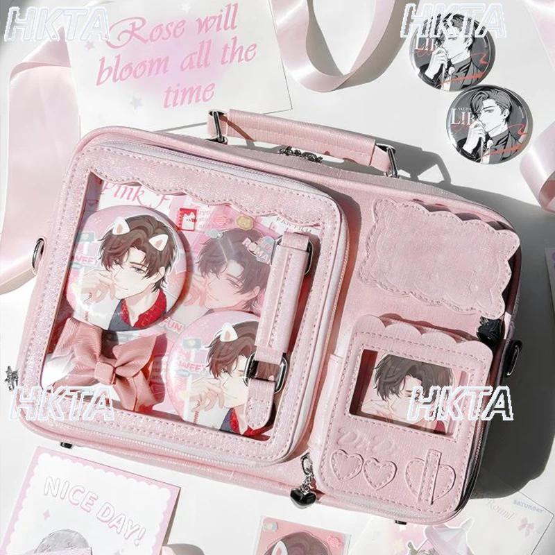 

Двумерные черные сумки Sweet Lolita, рюкзак Subculture Love на молнии, маленькие портативные рюкзаки через плечо из искусственной кожи для женщин