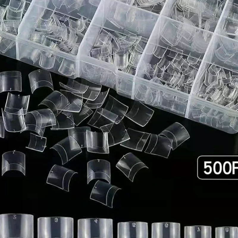 500 قطعة أظافر صناعية طبيعية نصائح أداة لصالون الأظافر توريد تو الأظافر واضح الاكريليك مانيكير أظافر صناعية نصائح لأصابع القدم #1
