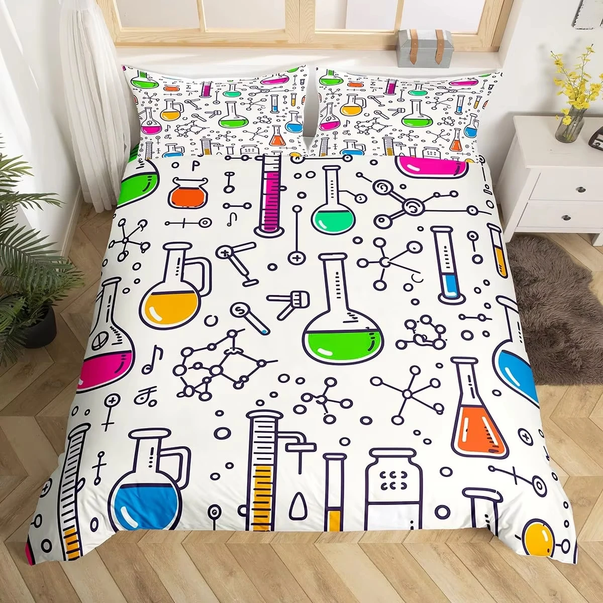 Chemical Equation Bedding Set Chemistry Duvet Cover Science Learning Molecular Formula Comforter Cover Education Quilt Cover